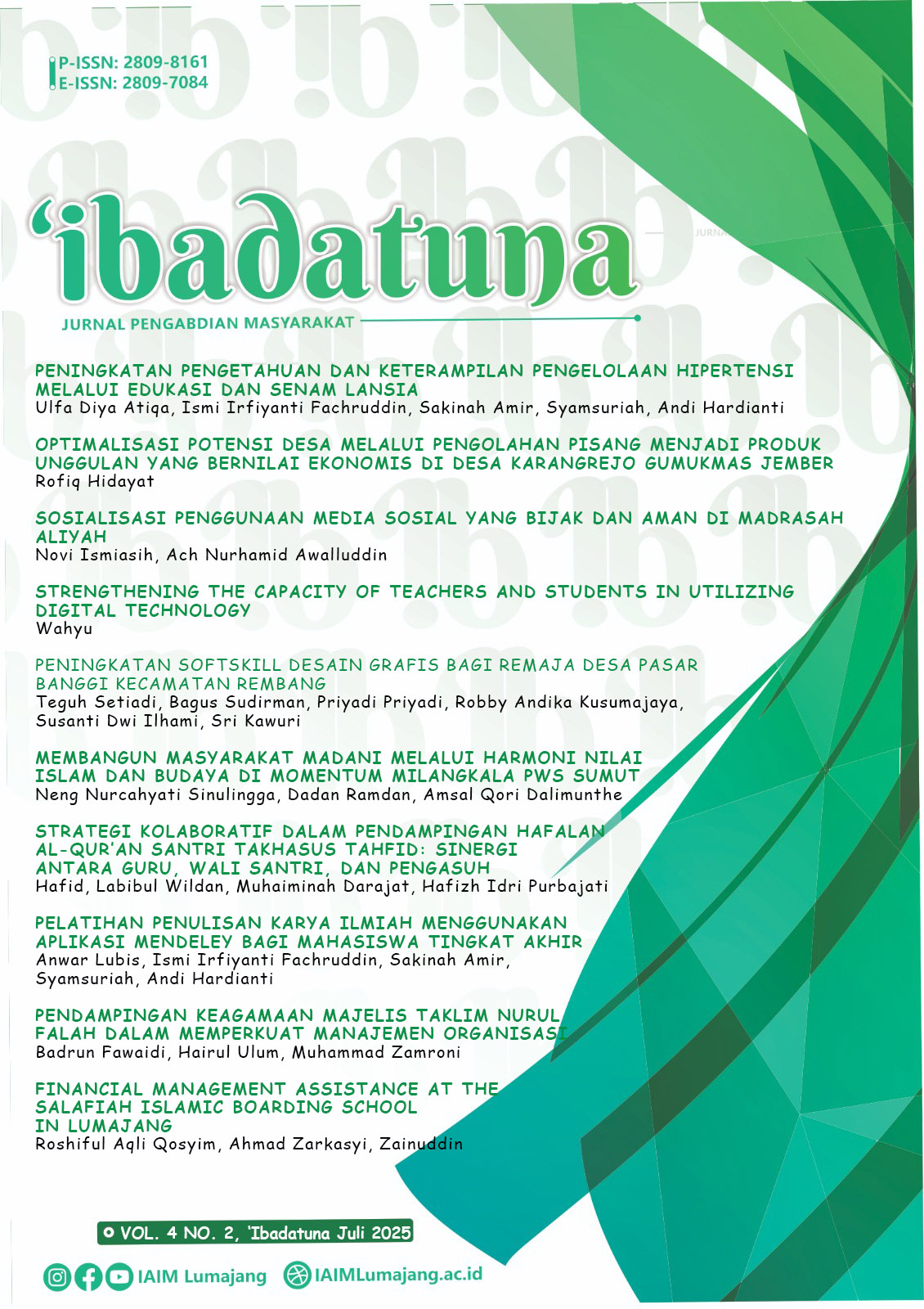 					View Vol. 4 No. 02 (2025): Ibadatuna Juli 2025
				